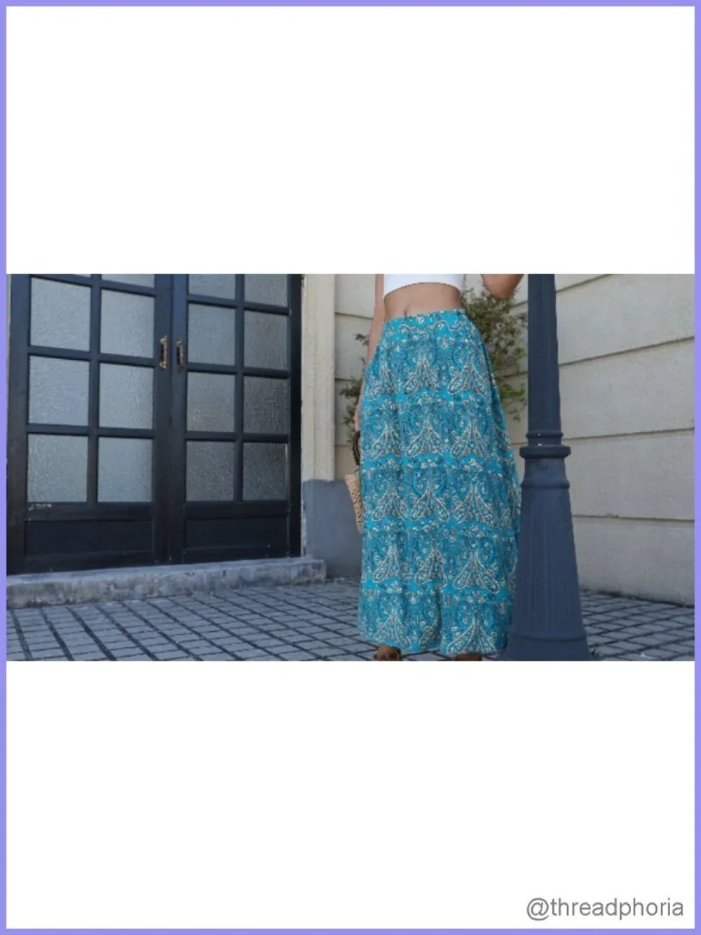 Maxi A-line Long Skirt Elastic High Waist Flowy Pockets Casual